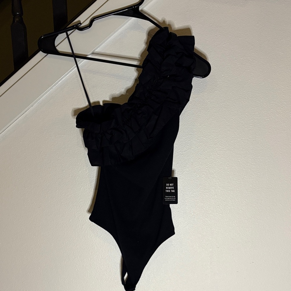 Express Black Ruffled Kids Bodysuit